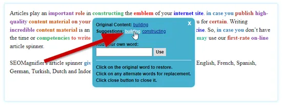 Article spinner old apps ScreenShot.